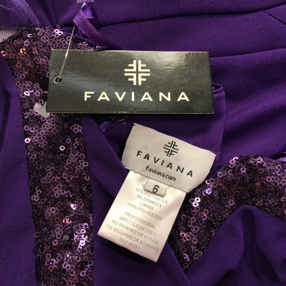 Faviana Purple Illusion Sequin Homecoming Dress - Picture 8 of 8